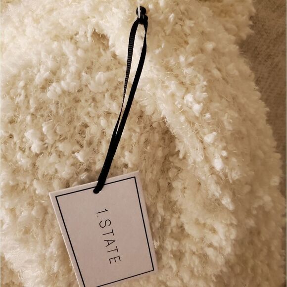 1.State Drape Front Poodle Cardigan sz XL in Ivory - Picture 10 of 11